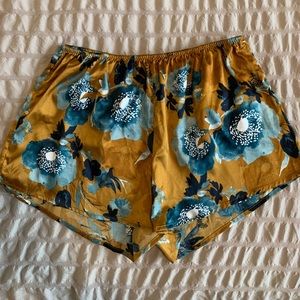 Silk floral shorts